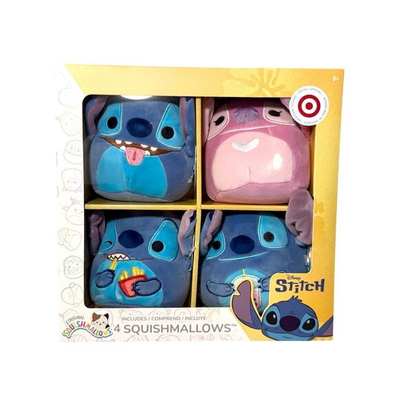 Squishmallows Disney Stitch 4-Pack 5” Plush Fries Angel Target Exclusive NEW - Picture 1 of 3